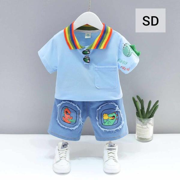 Summer Baby Boys China Imported Cotton Sky Dragon Theme Tshirt-Pants Set-SD