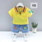 Summer Baby Boys China Imported Cotton Yellow Dragon Theme Tshirt-Pants Set-YD