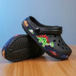 Summer Slippers Boys Soft Breathable Comfort Dinosaur Flip Flop Clog Crocs Black Shoe