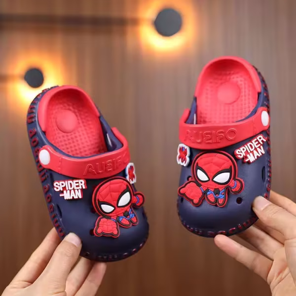 Anti Slip Soft EVA Comfortable China Imported Cartoon Spiderman Slippers Breathable Lightweight Clogs Shoe