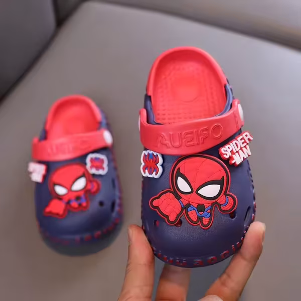 Anti Slip Soft EVA Comfortable China Imported Cartoon Spiderman Slippers Breathable Lightweight Clogs Shoe