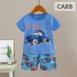 Summer Friendly Cotton Half Sleeve Car Blue