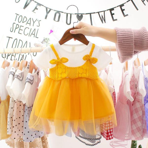 Girl Dress  Frog Yellow -FWY