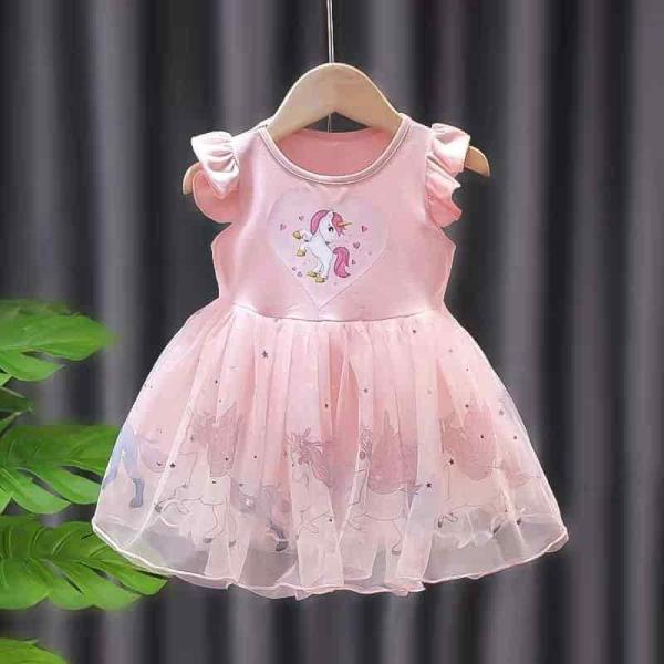Baby Girl Princess Dress Pink Unicorn