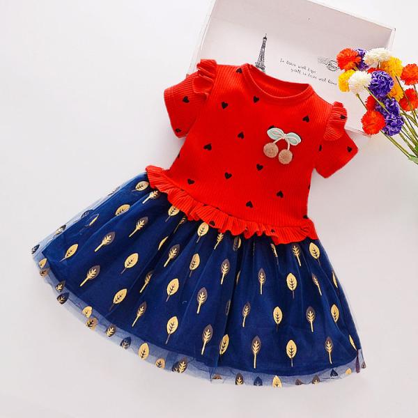 Girl Dress Red+Blue -RB