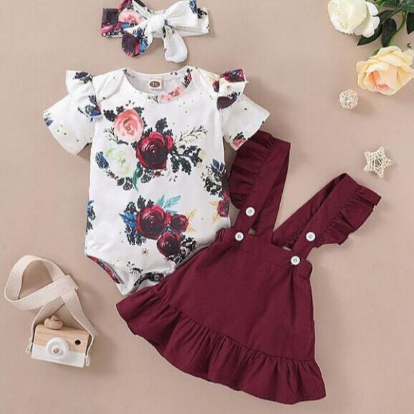 Girl Dress  Romper Maroon -RM