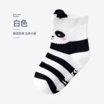 Baby Winter Cotton Short Socks -Black+White