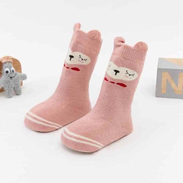 Baby Winter Cotton Long Socks- Pink