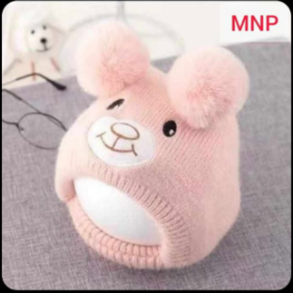 Baby Winter Monkey Hat Pink-MNP