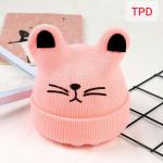 Baby Winter Bear Face Pink Hats-TPD