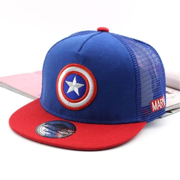 Marvel Disney Captain America Blue Flat Baby Hat Hip Hop