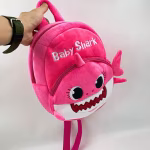 Cute Cartoon Children's PInk Baby Shark Plush Bag