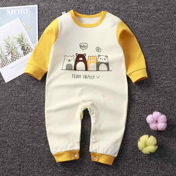 Cotton Soft Full Sleeve Autum Romper Jumpsuit White Penguine -RPNG