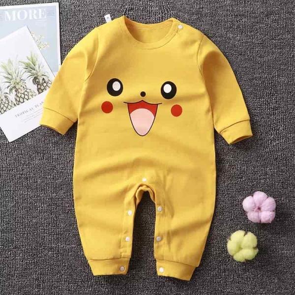 Cotton Soft Full Sleeve Autum Romper Jumpsuit Yellow Emoji -REMJ