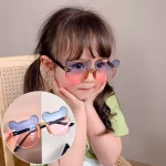 Girls Cute Bear Animal Cartoon UV400 Rimless Sunglasses Outdoor Shade Eyewear