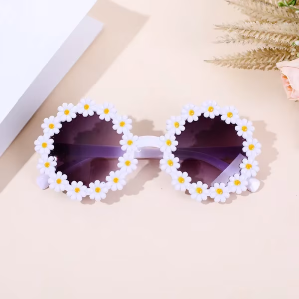 Fashion Kids Round Flower Sunglasses Lovely Children Daisy Sun Protection Eyewear