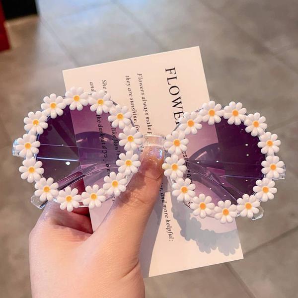 Fashion Kids Round Flower Sunglasses Lovely Children Daisy Sun Protection Eyewear